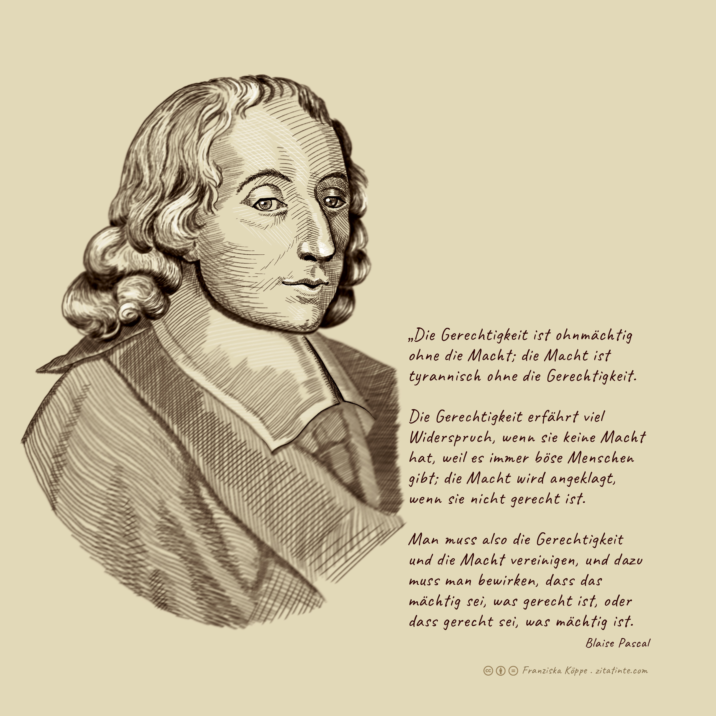 zitatinte: Blaise Pascal . Bild: cc Franziska Köppe | zitatinte