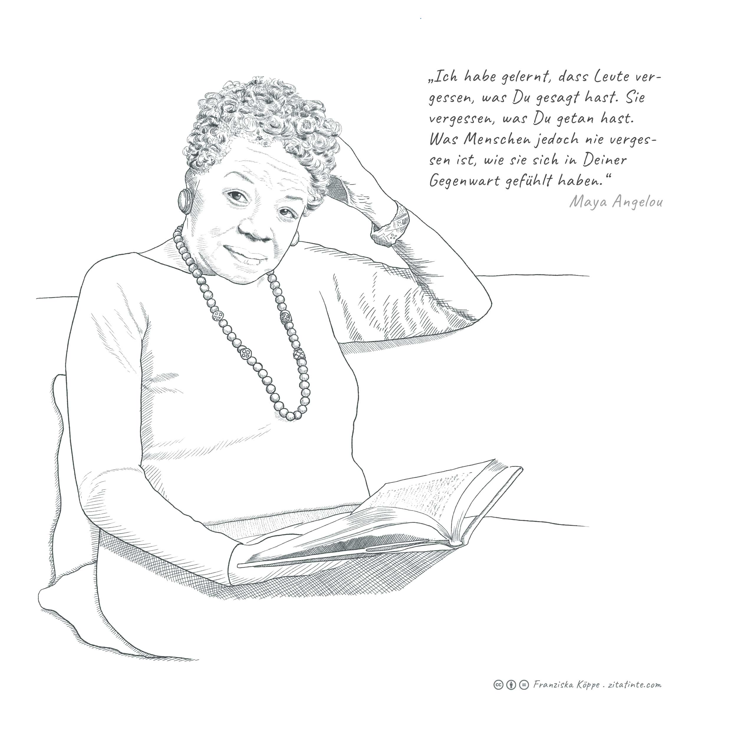zitatinte: Maya Angelou // Soziale Kompetenzen. Bild: cc Franziska Köppe | zitatinte